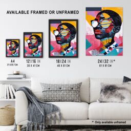 Artery8 Pattern Fashion Love Colourful Modern Portrait Framed Art Print - Size: A4 - thumbnail 3