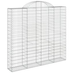 Berkfield Home Arched Gabion Basket 200x30x180/200 cm Galvanised Iron in Silver - thumbnail 2