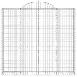 Berkfield Home Arched Gabion Basket 200x30x180/200 cm Galvanised Iron in Silver - thumbnail 3