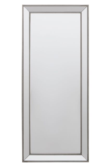 Orsina Champagne Rectangle Wall Mirror, Wooden Frame Mirror With Sleek Finish, Small Mirror For Dressing Area in Silver - image 1