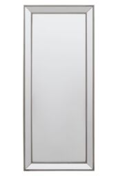 Orsina Champagne Rectangle Wall Mirror, Wooden Frame Mirror With Sleek Finish, Small Mirror For Dressing Area in Silver - thumbnail 1