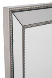 Orsina Champagne Rectangle Wall Mirror, Wooden Frame Mirror With Sleek Finish, Small Mirror For Dressing Area in Silver - thumbnail 4