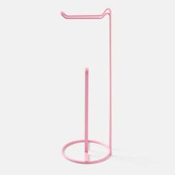 OHS Metal Freestanding Toilet Roll Holder Organiser Tissue Paper Storage in Pink - thumbnail 3