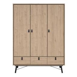 Wyld Haus Juno Wardrobe 3 Doors 3 Drawers Natural Oak - thumbnail 3