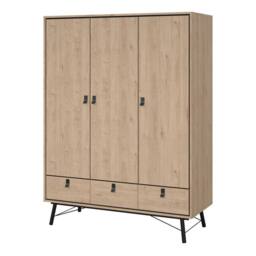 Wyld Haus Juno Wardrobe 3 Doors 3 Drawers Natural Oak - thumbnail 4