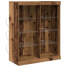 Berkfield Home Sideboard with LED Lights Old Wood 41x37x100 cm in Brown - Size: 41 x 37 x 100 cm - thumbnail 2