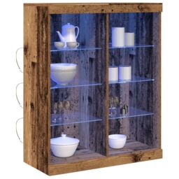 Berkfield Home Sideboard with LED Lights Old Wood 41x37x100 cm in Brown - Size: 41 x 37 x 100 cm - thumbnail 3