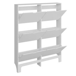 GFW Narrow 6 Drawer Shoe Cabinet in White - thumbnail 6