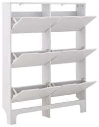 GFW Narrow 6 Drawer Shoe Cabinet in White - thumbnail 3