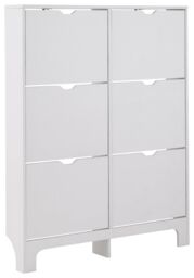 GFW Narrow 6 Drawer Shoe Cabinet in White - thumbnail 2