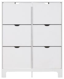 GFW Narrow 6 Drawer Shoe Cabinet in White - thumbnail 4