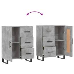 Berkfield Home Sideboard Concrete Grey 69.5x34x90 cm Engineered Wood - thumbnail 9