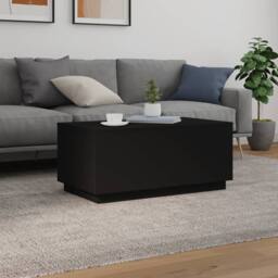 Berkfield Home Coffee Table with LED Lights Black 90x50x40 cm - Size: 90 x 50 x 40 cm - thumbnail 4