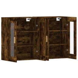 Berkfield Home Wall Mounted Cabinets 2 pcs Smoked Oak Engineered Wood in Brown - thumbnail 5