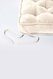 Homescapes Faux Suede Dining Chair Booster Cushion in Cream - Size: 40 cm x 40 cm - thumbnail 4