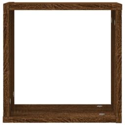 Berkfield Home Wall Cube Shelves 2 pcs Brown Oak 30x15x30 cm - Size: 30 x 15 x 30 cm - thumbnail 6