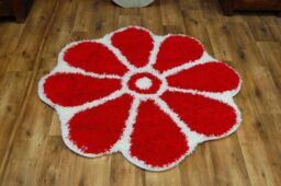 RugsX Circle Shaggy Rug in Red - Size: 120 cm diameter - thumbnail 1