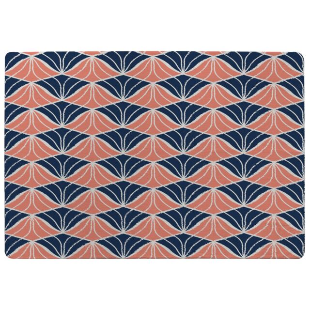 Benjamin Tate Design Navy & Pink Geometric Shells Rug in Natural - Size: Large - image 1