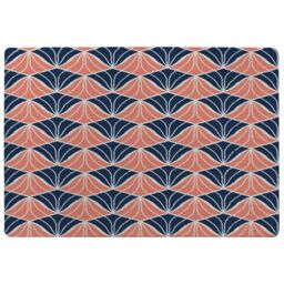 Benjamin Tate Design Navy & Pink Geometric Shells Rug in Natural - Size: Large - thumbnail 1