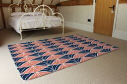 Benjamin Tate Design Navy & Pink Geometric Shells Rug in Natural - Size: Large - thumbnail 3