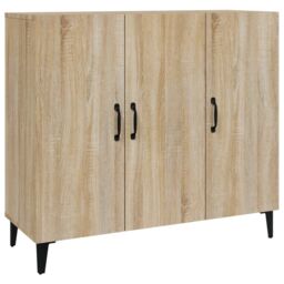 Berkfield Home Sideboard Sonoma Oak 90x34x80 cm Engineered Wood in Brown - Size: 90 x 34 x 80 cm - thumbnail 2