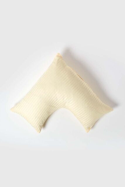 Homescapes Egyptian Cotton Super Soft V Shaped Pillowcase 330 TC in Bright Yellow - image 1