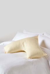 Homescapes Egyptian Cotton Super Soft V Shaped Pillowcase 330 TC in Bright Yellow - thumbnail 2