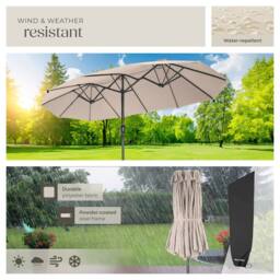 tectake Parasol Silia in Beige - Size: Large - thumbnail 5