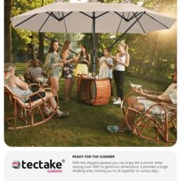 tectake Parasol Silia in Beige - Size: Large - thumbnail 8