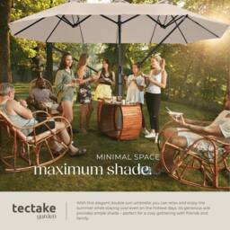 tectake Parasol Silia in Beige - Size: Large - thumbnail 7