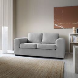 Abakus Direct Boston 3 Seater Sofa Basket Weave in Light Grey - thumbnail 1