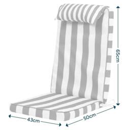 icon High Back Seat Pad Deck Stripe, Cushion, Terracotta - thumbnail 6