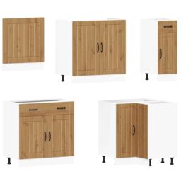 Berkfield Home 11 Piece Kitchen Cabinet Set Lucca Artisan Oak Engineered Wood in Brown - thumbnail 4