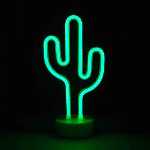 simpa LED Novelty Neon Cactus Light in Green - image 1