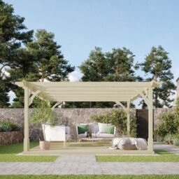 Rutland County Garden Furniture Ltd Premium Pergola & Decking Kit, Wood, L360 x W360 cm, Light Green - thumbnail 4