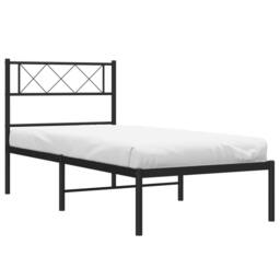 Berkfield Home Metal Bed Frame with Headboard Black 90x200 cm - thumbnail 3