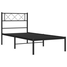 Berkfield Home Metal Bed Frame with Headboard Black 90x200 cm - thumbnail 5