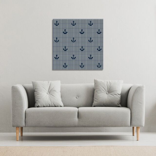 Benjamin Tate Design Anchors on Rope Pattern (Canvas Print) / 101 x 101 x 4cm in Natural - Size: 101 x 101 x 4 cm - image 1