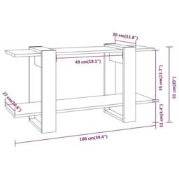 Berkfield Home Book Cabinet Grey Sonoma 100x30x51 cm Engineered Wood - Size: 100 x 30 x 51 cm - thumbnail 6