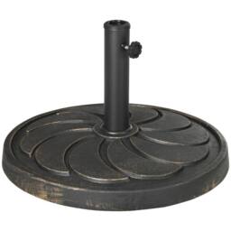 OUTSUNNY 18kg Round Resin Garden Parasol Base for Poles of 38mm-48mm in Bronze - thumbnail 2