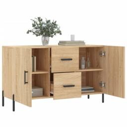 Berkfield Home Sideboard Sonoma Oak 100x36x60 cm Engineered Wood in Brown - Size: 100 x 36 x 60 cm - thumbnail 4