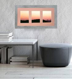 Frames & Mirrors 4U Metro Mineral Grey Frame with Pink Mount for 3 Image Sizes 7 x 5 Inch in Mid Grey - thumbnail 4
