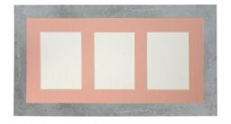 Frames & Mirrors 4U Metro Mineral Grey Frame with Pink Mount for 3 Image Sizes 7 x 5 Inch in Mid Grey - thumbnail 1