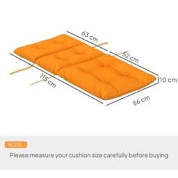 EONLION Chair Cushion Rocking Chair Cushion in Orange - Size: 120 cm x 90 cm - thumbnail 2