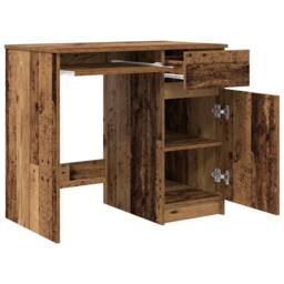 Berkfield Home Desk Old Wood 86x49x76 cm Engineered Wood in Brown - Size: 86 x 49 x 76 cm - thumbnail 5