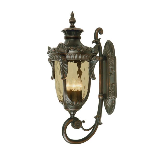 Loops Outdoor IP44 3 Bulb Wall Light Old Bronze LED E14 60W d02047