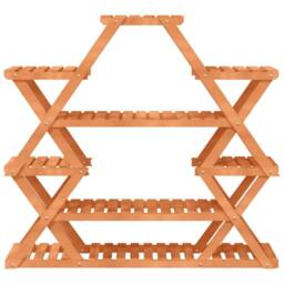 Berkfield Home Elegant Flower Stand 110x25x105 cm Solid Wood Fir in Brown - Size: 110 x 25 x 105 cm - thumbnail 4