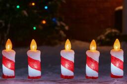 Marco Paul 5pc LED Flickering Candle Christmas Lights in Red - thumbnail 6