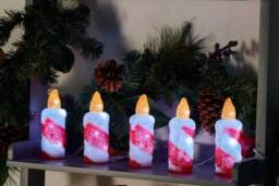 Marco Paul 5pc LED Flickering Candle Christmas Lights in Red - thumbnail 1