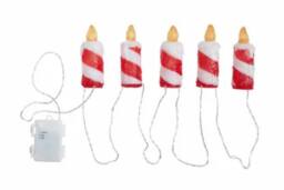 Marco Paul 5pc LED Flickering Candle Christmas Lights in Red - thumbnail 2
